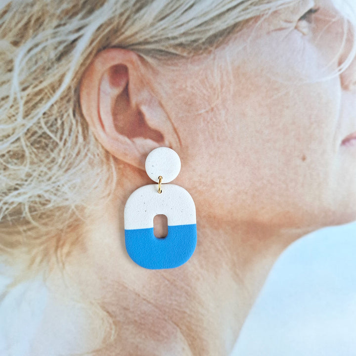 Helen - Bleu et blanc cassé