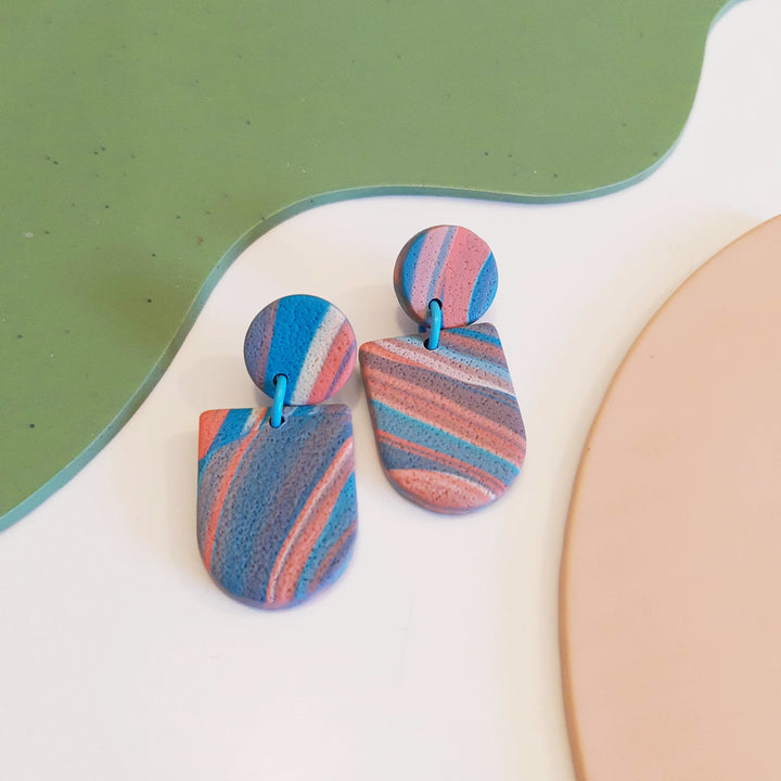 Carla - Marbré bleu et corail