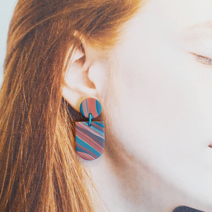 Carla - Marbré bleu et corail