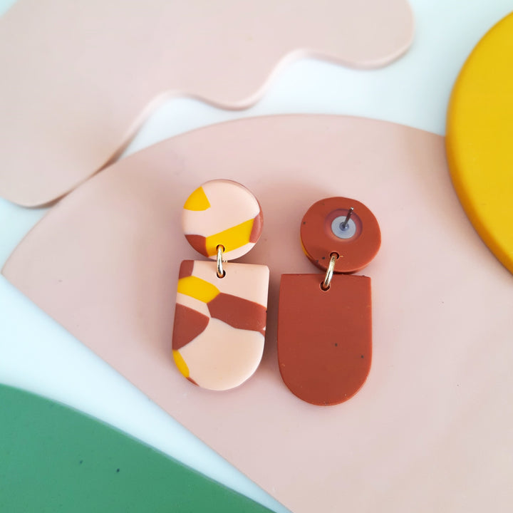 Carla - Moutarde, rose et terracotta