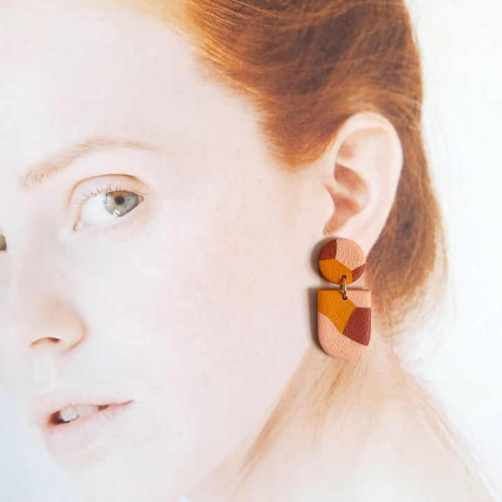 Carla - Moutarde, rose et terracotta