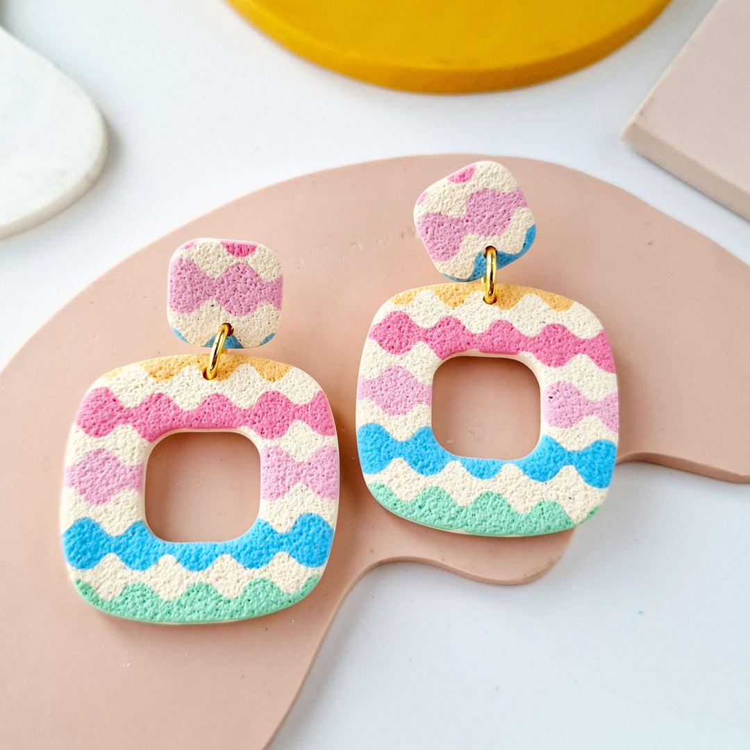 boucle d'oreille en pâte polymère fimo faite main en Belgique
