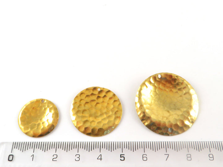 2x Breloque disque martelé + embossé (19, 25 ou 32mm) DM-19/S-1H