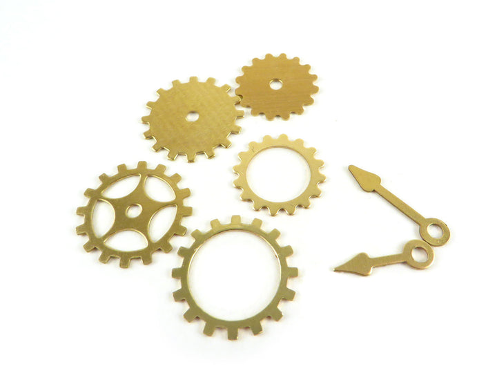 7x breloque engrenage rouage aiguille steampunk