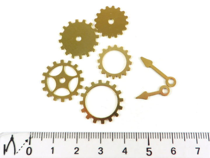 7x breloque engrenage rouage aiguille steampunk