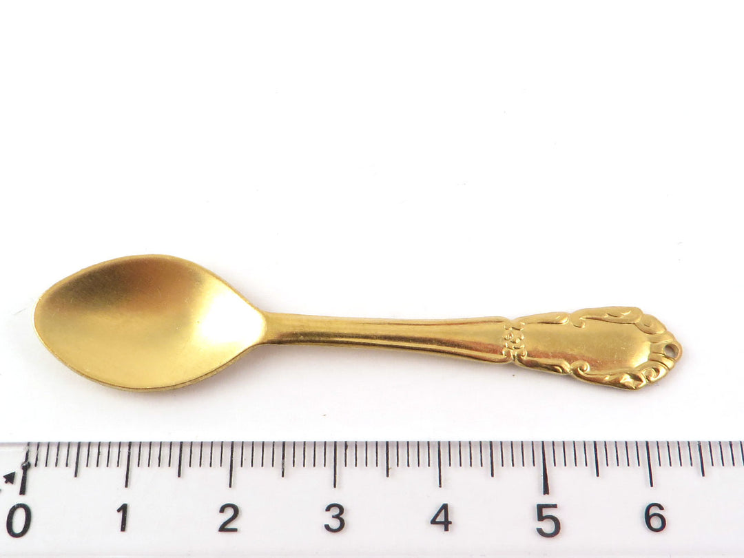 1x Pendentif cuillère vintage (65mm x 15mm) V-016