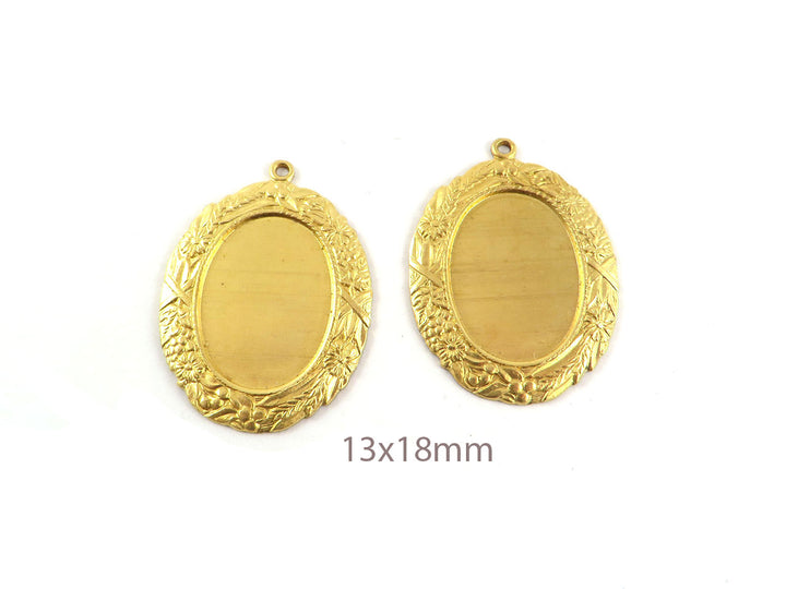 2x Breloque support 13 x 18 mm Vintage (22mm x 30mm) M-028