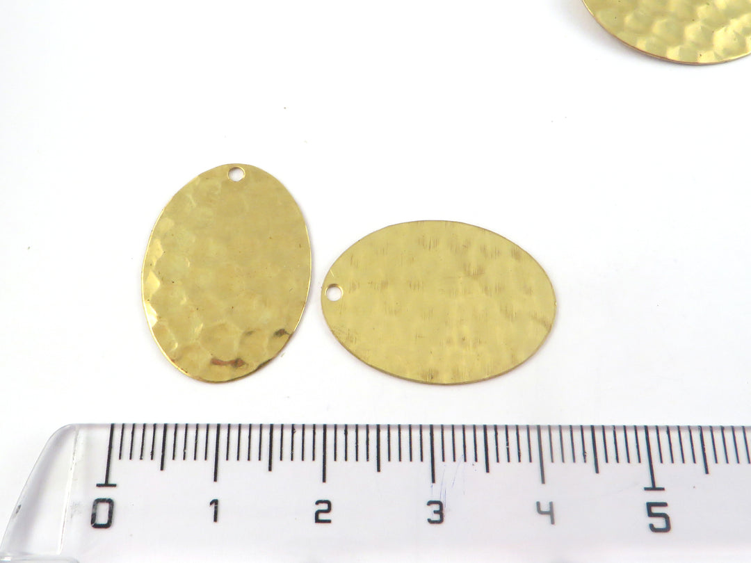 4x Breloque ovale martelée (18mm x 23mm) PP-389