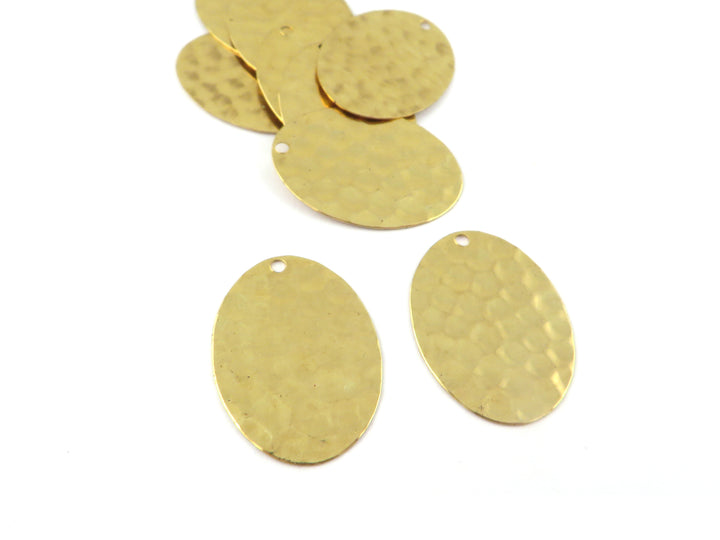 4x Breloque ovale martelée (18mm x 23mm) PP-389