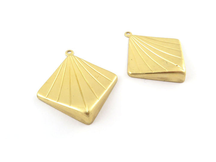 2x Pendentif carré Art Déco (27mm x 30mm) PV-247