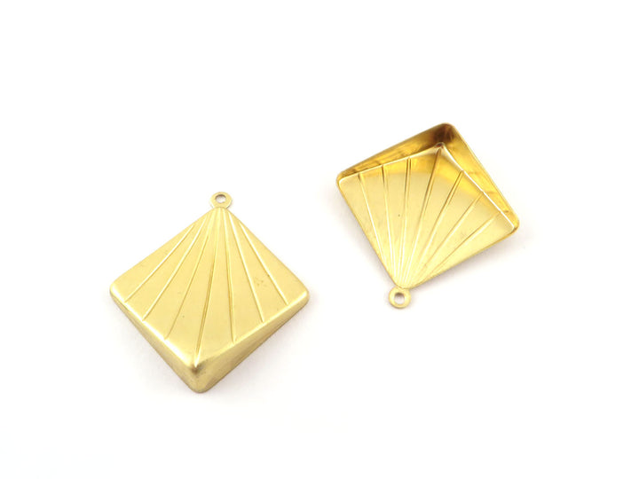 2x Pendentif carré Art Déco (27mm x 30mm) PV-247