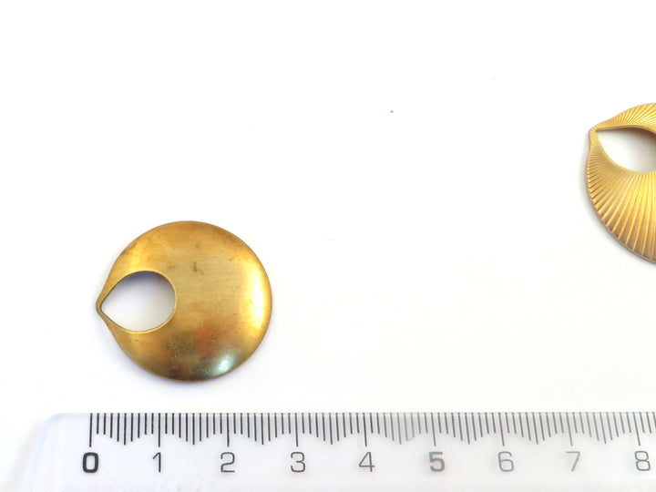 2x Breloque goutte ajourée vierge ou striée (28mm x 30mm) PV-302/PV-303