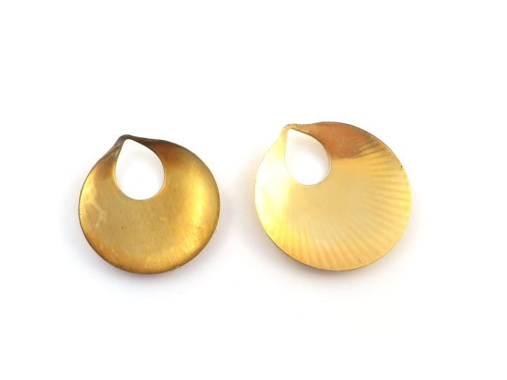 2x Breloque goutte ajourée vierge ou striée (28mm x 30mm) PV-302/PV-303