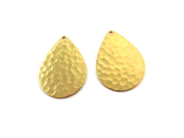 2x Breloque goutte martelée  (23mm x 17mm) PP-156