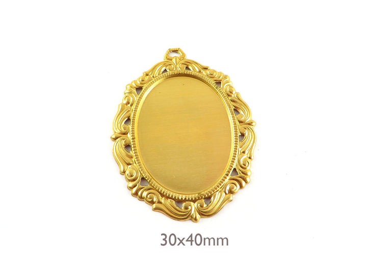 1x Pendentif support 30 x 40 mm Vintage (60mm x 47mm) M-025