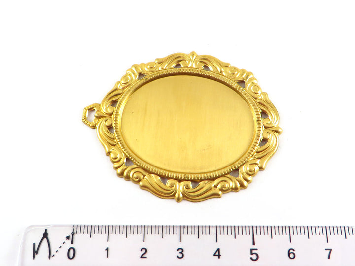 1x Pendentif support 30 x 40 mm Vintage (60mm x 47mm) M-025