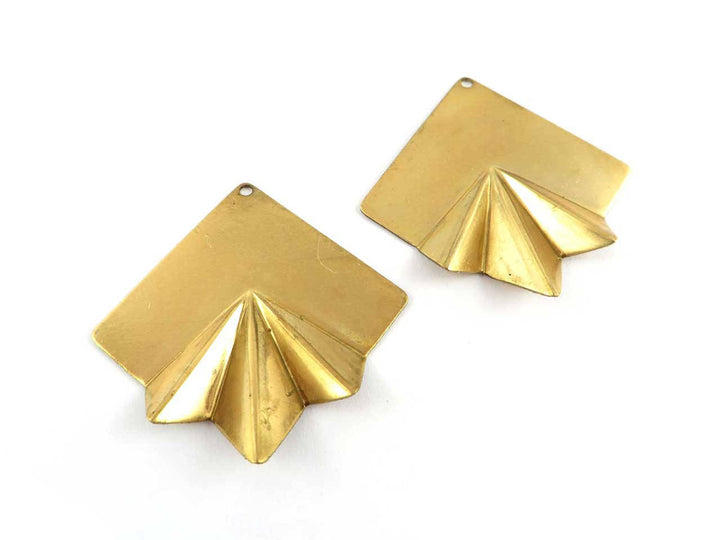 2x Breloque losange éventail Art Déco (34mm x 35mm) PV-005