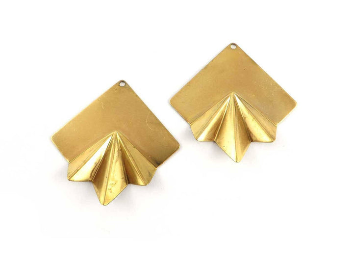 2x Breloque losange éventail Art Déco (34mm x 35mm) PV-005