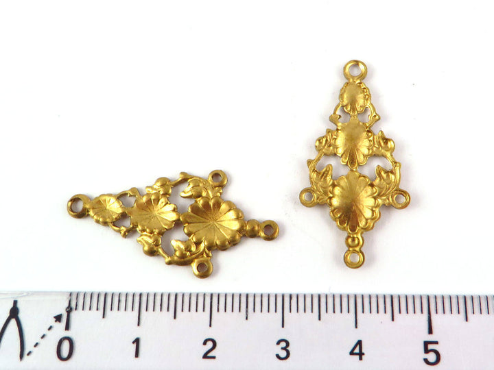 2x Connecteur chandelier losange goutte vintage (16mm x 31mm) V-099