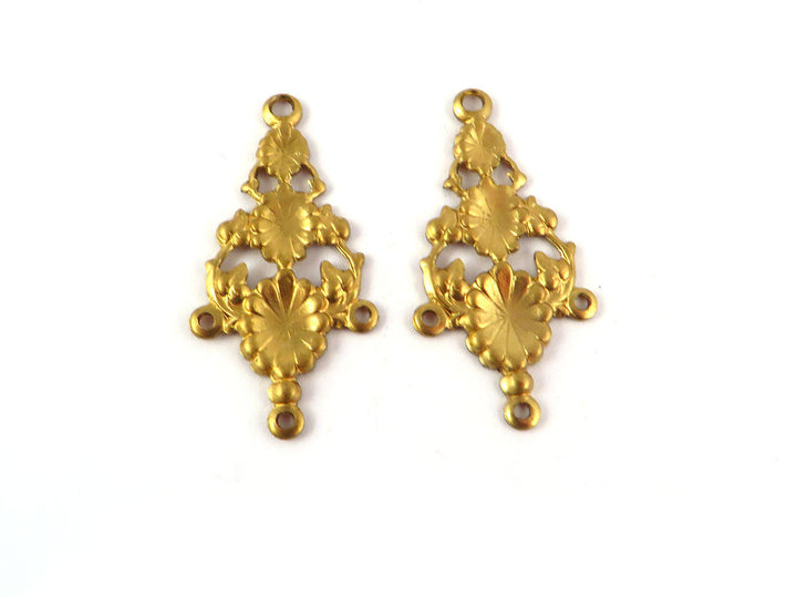 2x Connecteur chandelier losange goutte vintage (16mm x 31mm) V-099