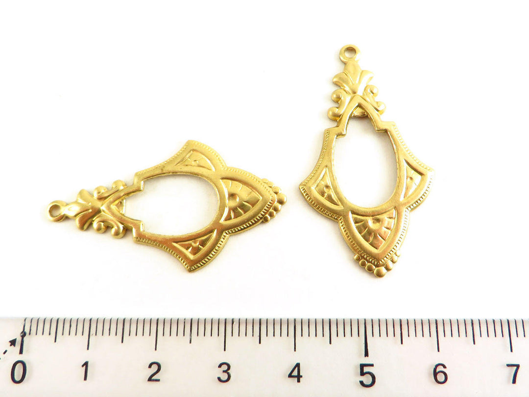 2x Breloque goutte vintage (38mm x 21mm) V-024