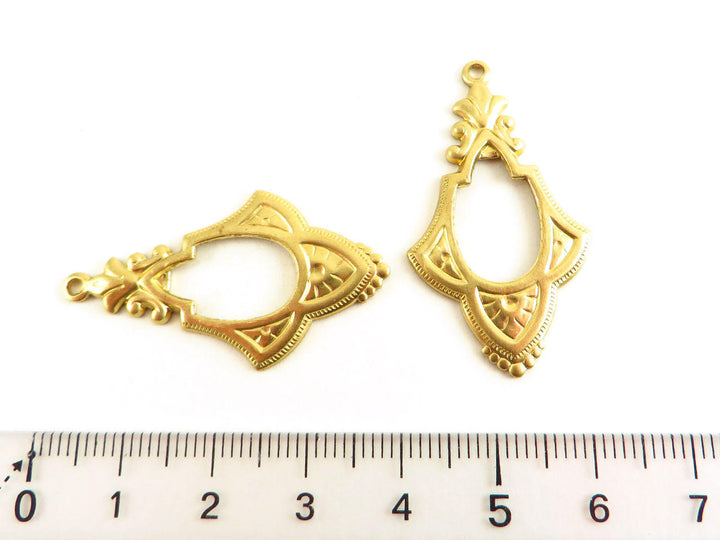 2x Breloque goutte vintage (38mm x 21mm) V-024