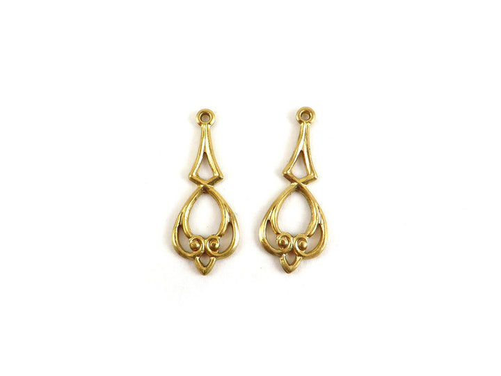 2x Connecteur Art Nouveau filigrane (22mm x 9mm) V-025