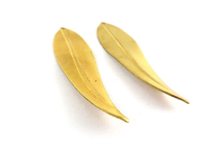 2x Breloque longue feuille (50mm x 12mm) PV-099