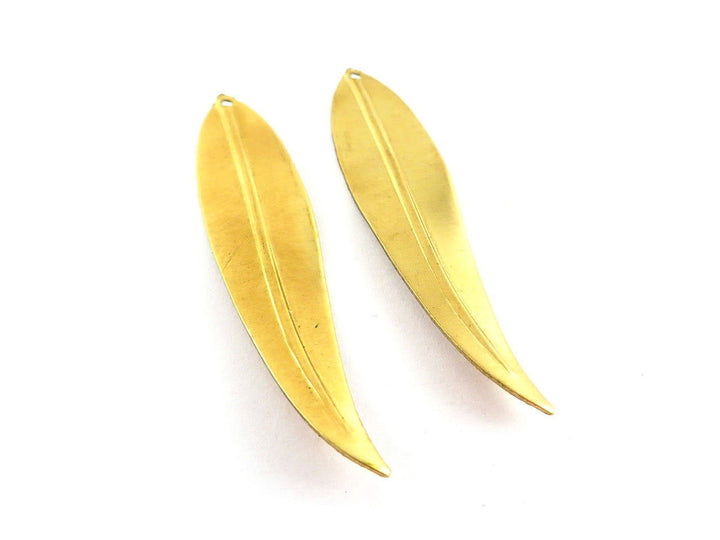 2x Breloque longue feuille (50mm x 12mm) PV-099