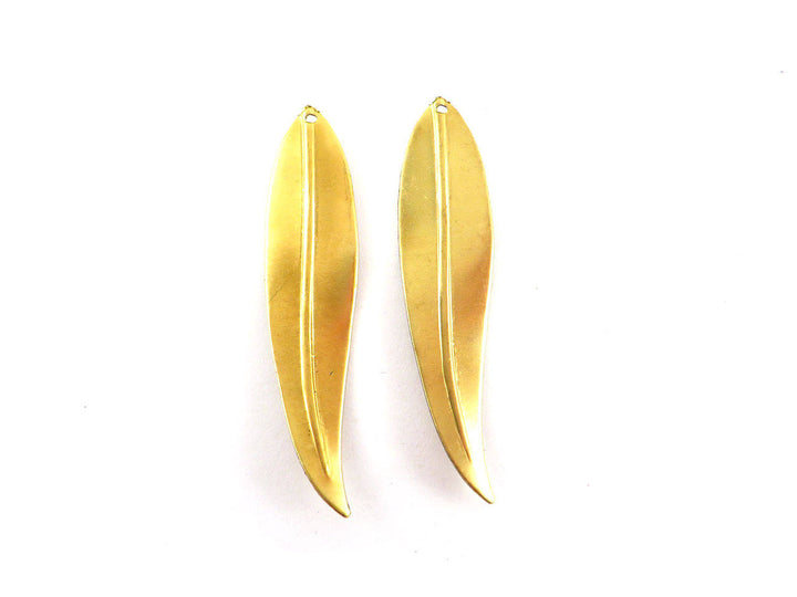 2x Breloque longue feuille (50mm x 12mm) PV-099
