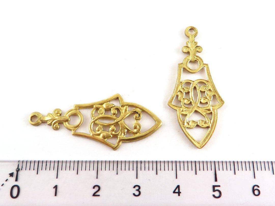 2x Breloque goutte Main de Fatma filigrane (35mm x 15mm) V-079