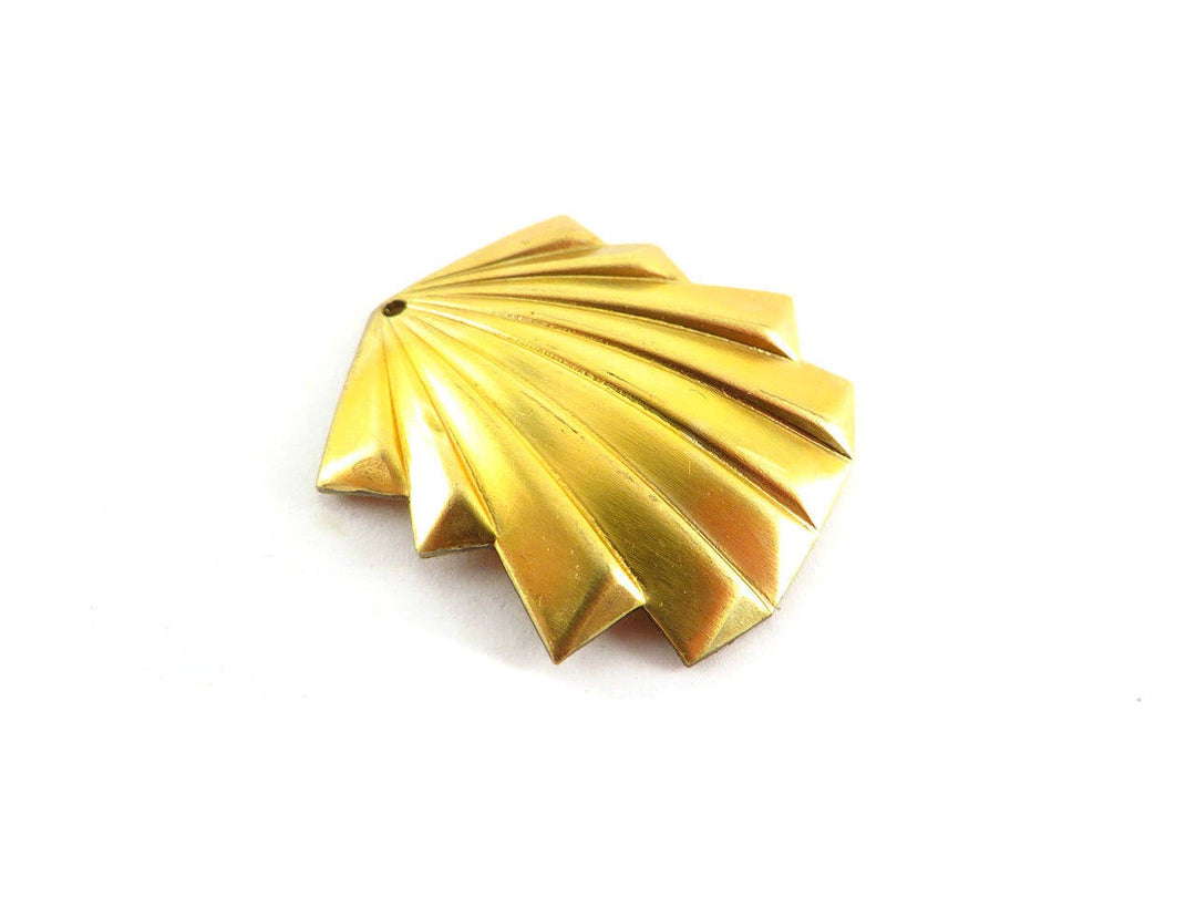 1x Pendentif éventail Art Déco bombé (29mm x 28mm) PV-098