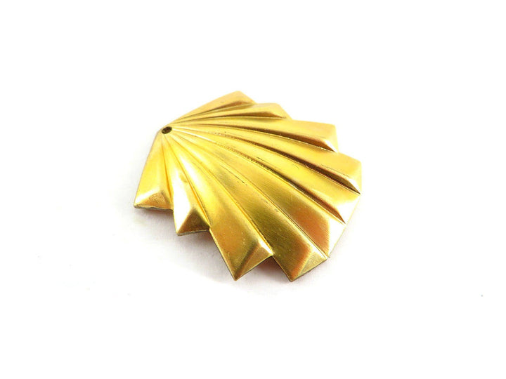 1x Pendentif éventail Art Déco bombé (29mm x 28mm) PV-098