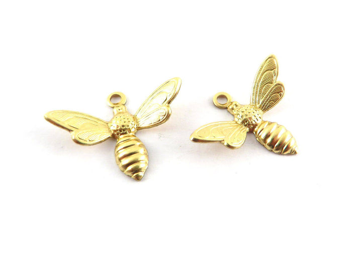 6x Breloque abeille (13mm x 17mm) CH-042