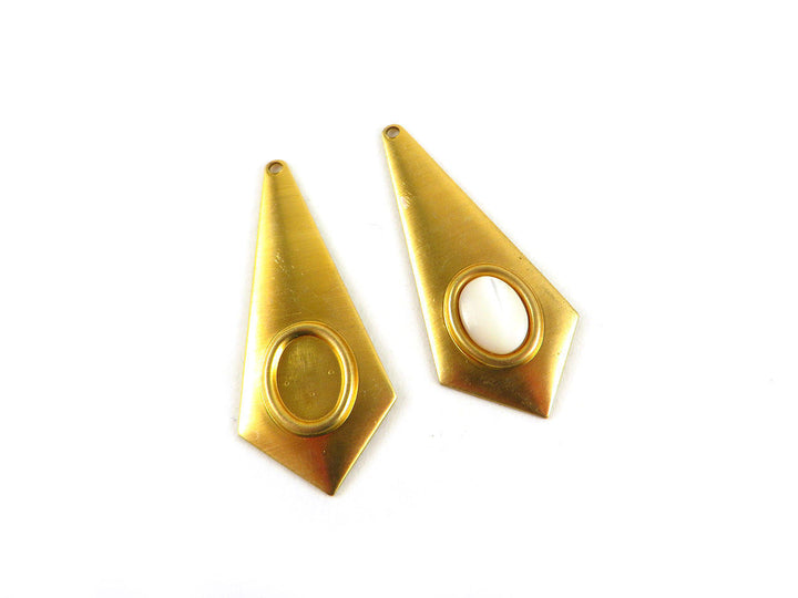 4x Breloque losange support cabochon 6 x 8 mm (35mm x 15mm) PV-070