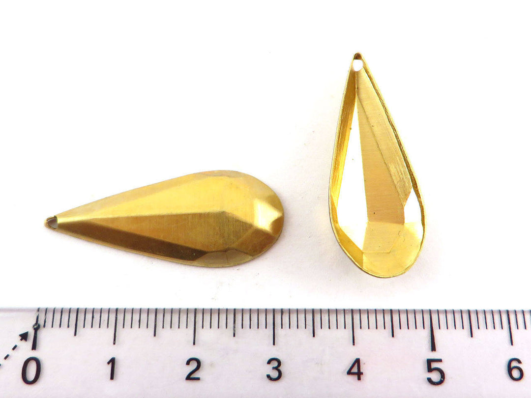 4x Breloque goutte facette (32mm x 13mm) PV-110