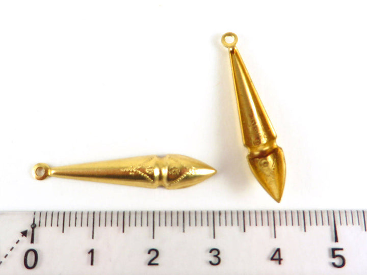 4x Breloque goutte vintage (32mm x 6mm)  PV-093