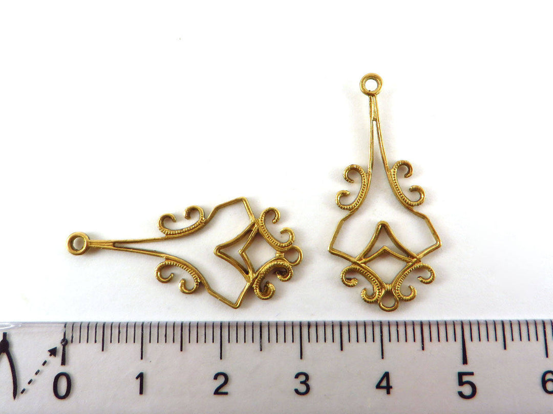 2x Connecteur goutte filigrane (30mm x 14mm) V-030