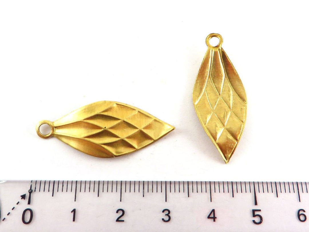 4x Breloque feuille Art Déco (32mm x 13mm) CH-063