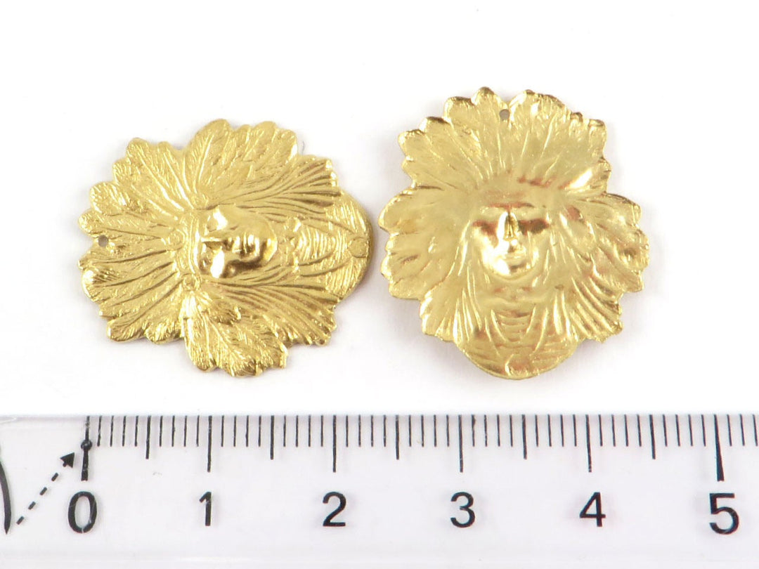 2x Breloque tête chef indien (22mm x 25mm) CH-082