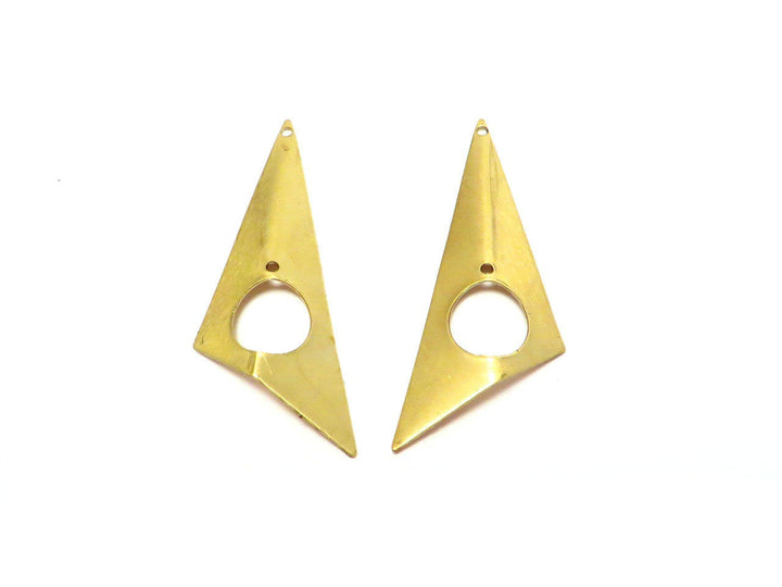 2x Pendentif triangle ajouré plié (46mm x 22mm) PV-141