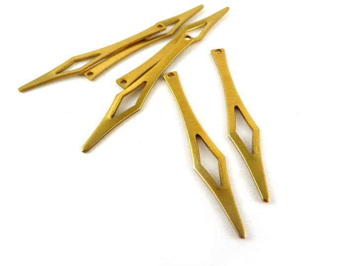 10x Breloque goutte losange ajouré (41mm x 7mm) PP-251