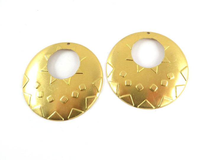 2x Pendentif disque dessin géométrique (48mm) PV-159