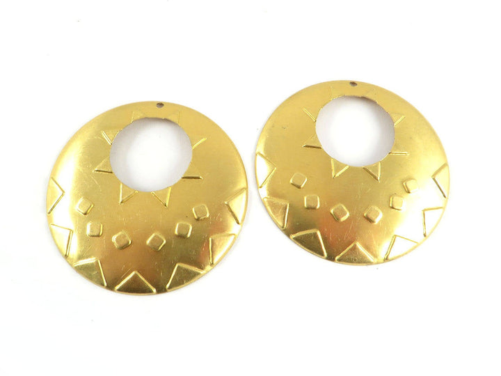 2x Pendentif disque dessin géométrique (48mm) PV-159