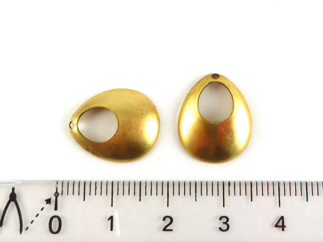 6x Breloque goutte bombé ajouré (17mm x 13mm) PV-172