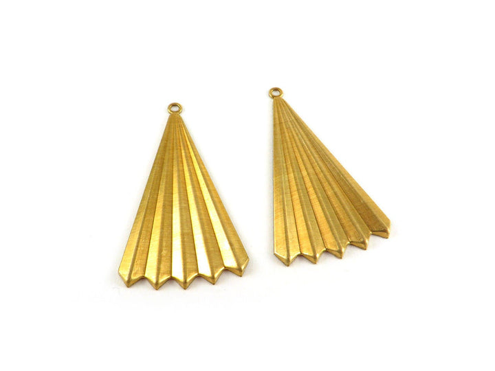 2x Pendentif triangle éventail Art Déco (36mm x 21mm) PV-064
