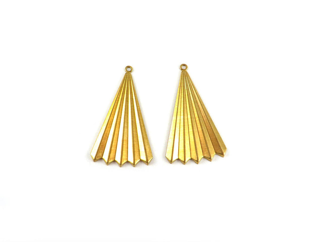 2x Pendentif triangle éventail Art Déco (36mm x 21mm) PV-064
