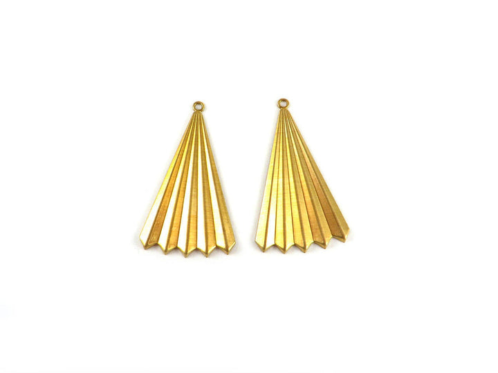 2x Pendentif triangle éventail Art Déco (36mm x 21mm) PV-064