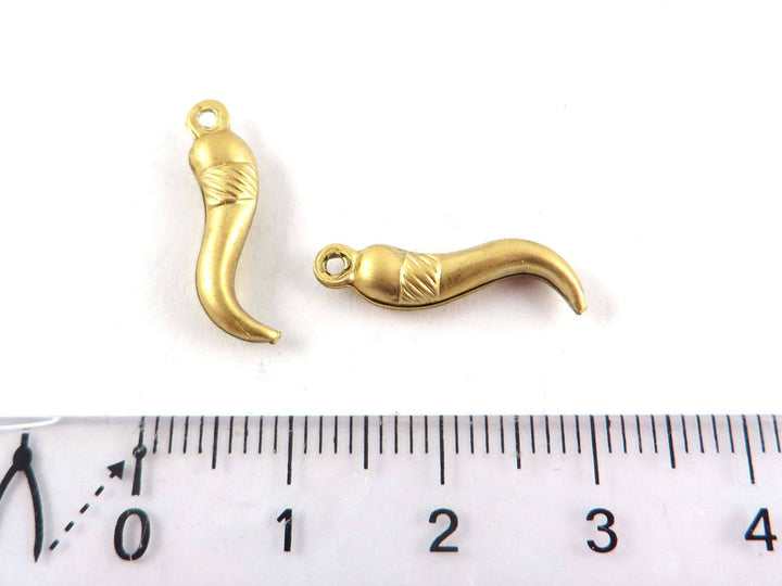 6x Breloque piment griffe dent corne chili (5mm x 18mm) CH-071