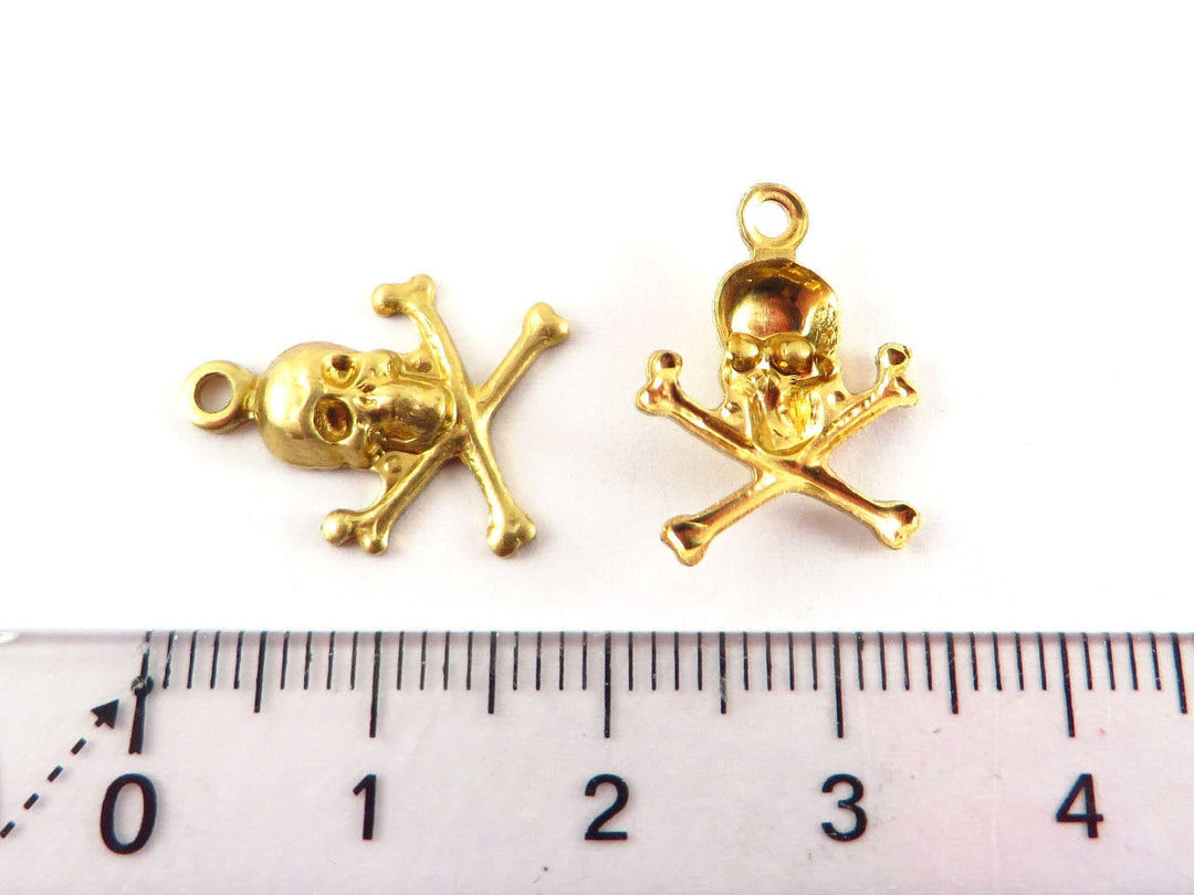 4x Breloque tête de mort (17mm x 8mm) CH-029